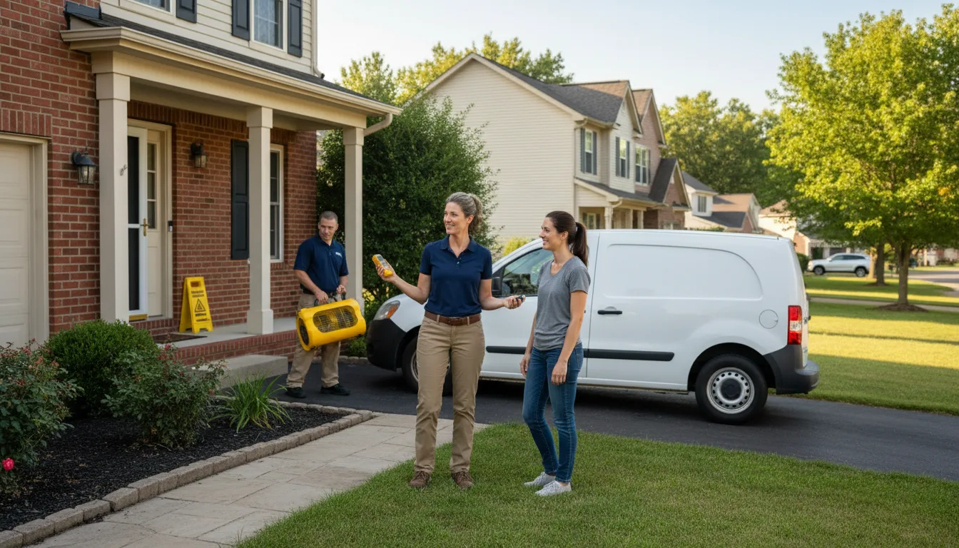 Residential water damage restoration in Fults, IL